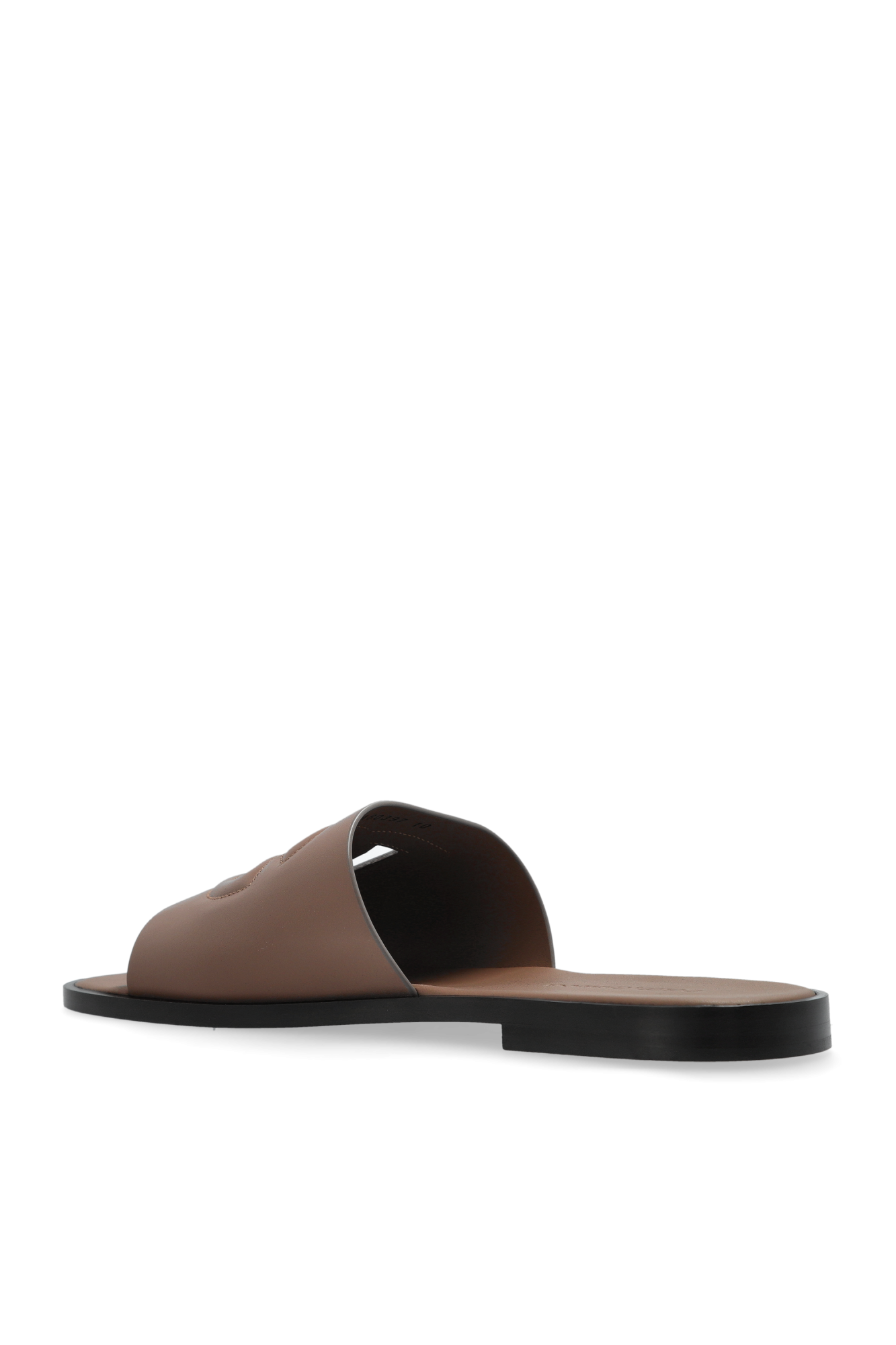 Dolce & Gabbana Brown Leather Studded Slides Sandals Shoes